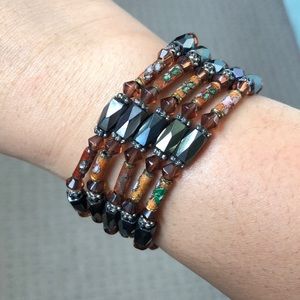 Floral Charms Magnetic layered bracelet
